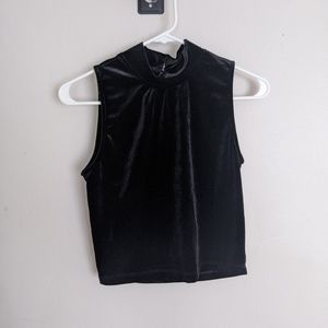 Black velvet crop top